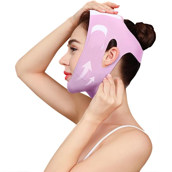 V-Line Lifting Chin Strap for Sleeping & Yoga, V-Line Mask, Chinstrap for Sleeping, Reusable Face Strap, Jaw Strap,Jawline Shaper,Chin Up Patch, V-Shaped Belt, Shaped Face Mask for Sagging