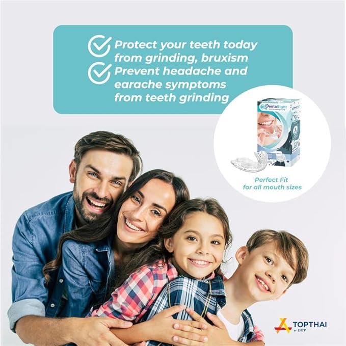 Custom-Fit Moldable Mouth Guard for Teeth Grinding and Clenching, Trimmable and Comfortable Fit - Pack of 6 in 3 Sizes for Kids, Teens, and Adults