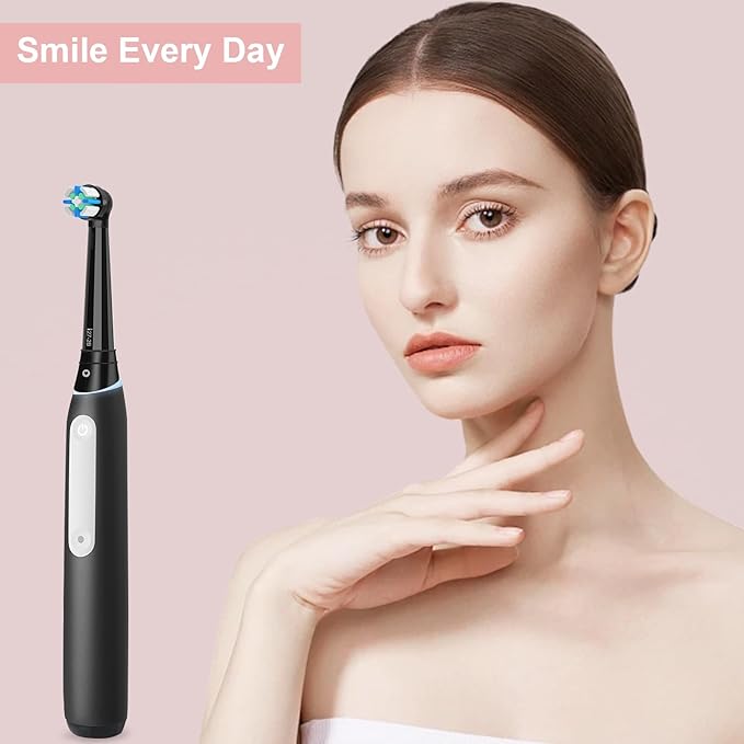 Toothbrush Heads Compatible with Oral b IO, Replacement Heads Compatible with Oral b IO 2/3/4/5/6/7/8/9/10/Deep Clean Series Electric Toothbrush (8 Black)