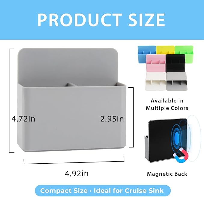 Magnetic Toothbrush Holder for Cruise Ship Cabin – Wall-Mounted Cruise Bathroom Organizer with 2 Removable Dividers & Towel, Cruise Essentials 2026 & Cruise Must Haves for Alaska & Caribbean Cruises