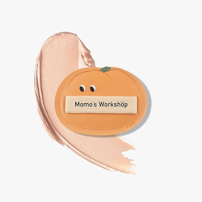 Momo's Workshop Pumpkin Makeup Sponge Set (3pcs) - Large & Small Cushion Puffs for Halloween Themed,Rubycell Material for Flawless Foundation Application, Travel-Friendly & Storage Case
