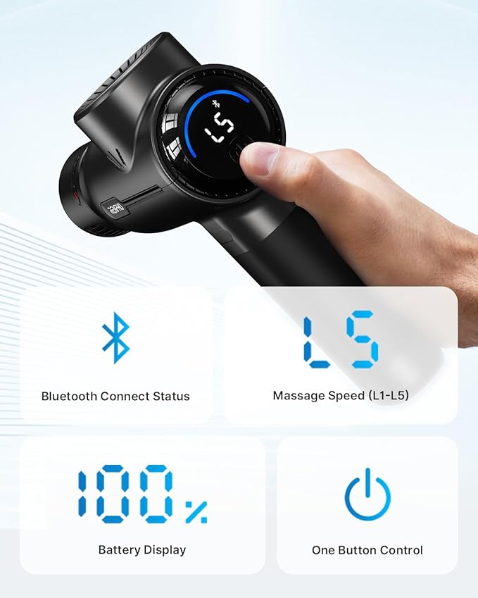 RENPHO Massage Gun with Heat and Cold, Valentines Birthday Gifts for Women Men, Portable Percussion Muscle Deep Tissue Massager with Charging Stand, Active+ Thermacool Deluxe