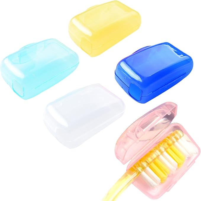 Toothbrush Caps – 5 Piece Dustproof Case, Compact Travel Cover Set, Durable Protective Shell for Hygienic Storage, Lightweight Fit Design | Great for keeping brush heads clean during trips