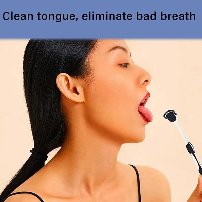Soft Bristles Tongue Brush for orabrush - Gentle on Gag Reflex,Ergonomic Design, Freshens Breath for Improved Dental Hygiene,4 Tongue Scrapers - 4 pack