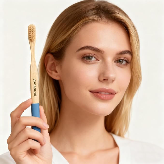 8 Pack Bamboo Toothbrushes - Soft Bristles, BPA Free, Eco-Friendly Natural Wooden Toothbrushes for Adults & Family, Zero Waste Compostable Handle