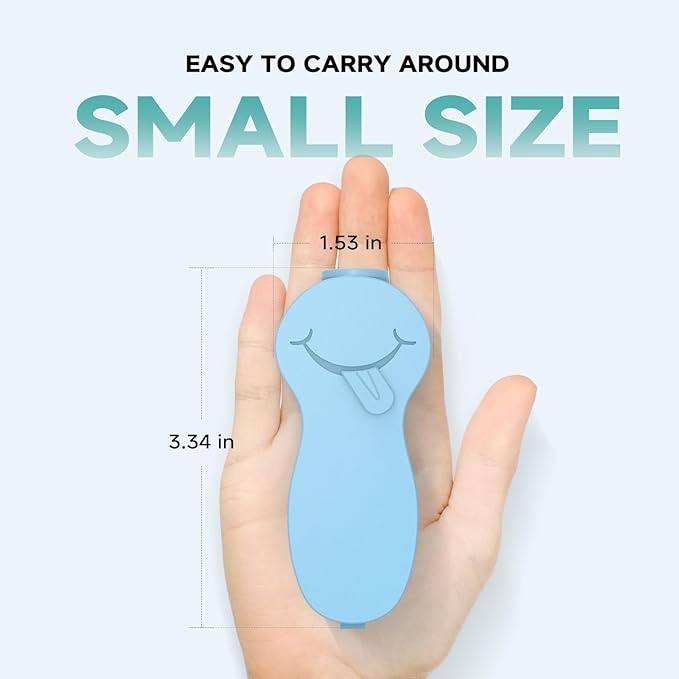 RONAVO Tongue Scraper Tongue Cleaner (New Series) Tongue Scraper for Adults Portable Storage Tongue Coating Removal Bad Breath Care Metal Tongue Scraper with Blue Carrying Case