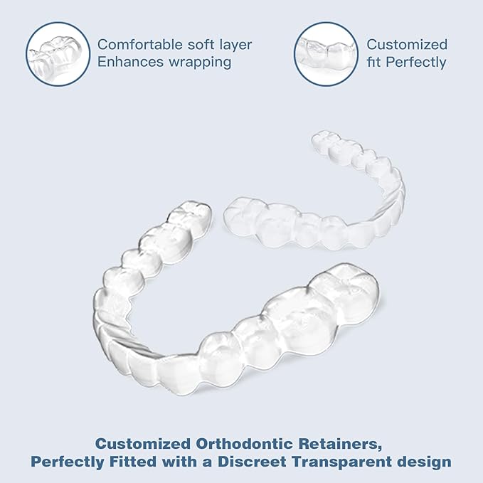 Custom Mouth Guard for Grinding Teeth at Night,2 Pack Comfortable Grinding Guard for Adults Teeth Retainer for Upper and Lower Teeth, BPA-Free, Durable,Easy to Use, for Adults and Teens