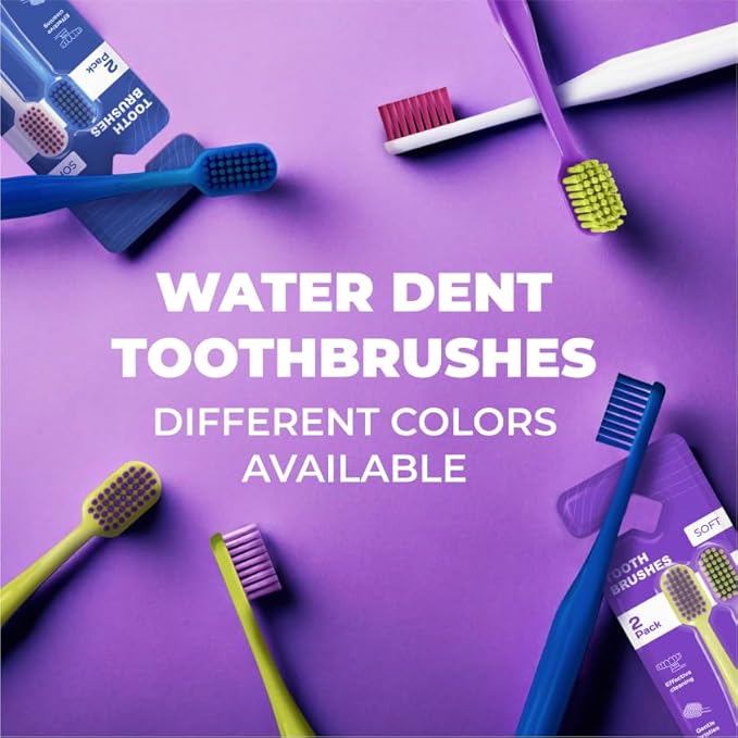 Medium Soft Toothbrush for Adults | Ultra-Dense Rounded Bristles | Gentle on Gums | Deep Plaque Removal | Whiter Smile | Suitable for Braces | 2 Pack Multicolor