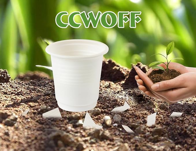 3 oz Bathroom Cups 100% Compostable Cups Biodegradable Eco Friendly Cups Mouthwash Cups for Rinsing Mouth Shot Cups Disposable for Tasting (50 Pack)