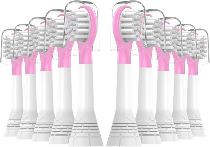 Kids Replacement Toothbrush Heads 10 Pack for Philips Sonicare Electric Toothbrush Soft Brush Head for Child 3-7 for Boy Girl,Pink