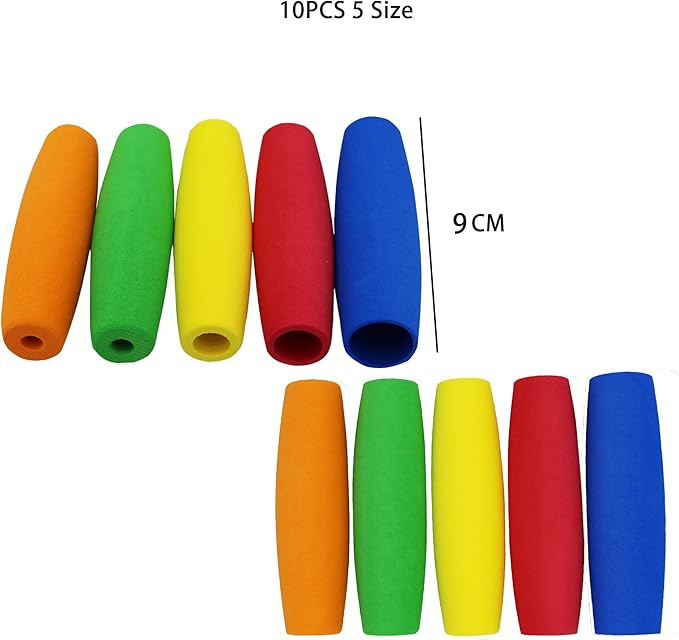 Foam Grip Tubing(10 PCS) -No-Cut - Foam Tubes Grip Aid for Utensil - Cutlery Padding Grip Handle for Disabled and Elderly