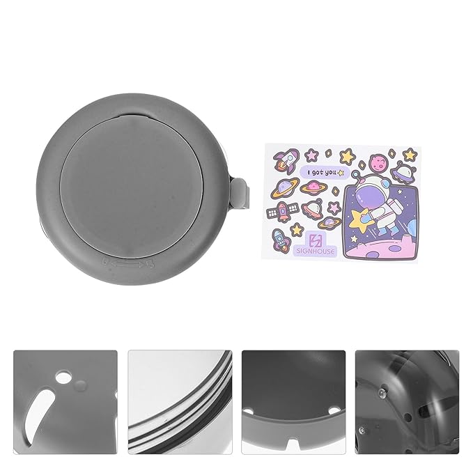 Retainer Case with Mirror and Denture Bath Cup Gray Plastic Orthotic Storage Box Portable Mouth Guard Holder for Travel and Daily Oral Care