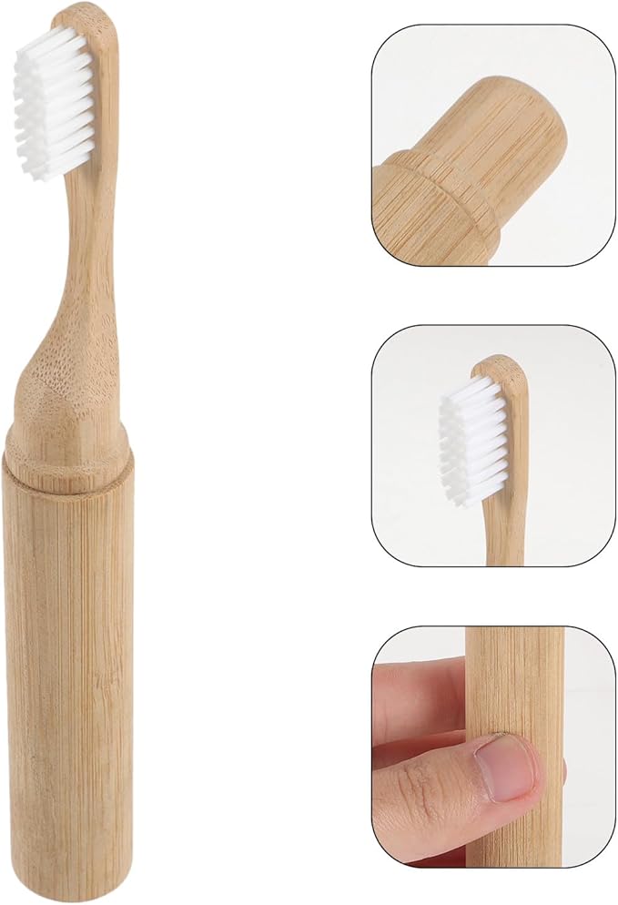 VALICLUD Foldable Toothbrush with Travel Case, Soft Bristles Portable Manual Toothbrush for Travel and Daily Use, Eco-Friendly Material for Adults