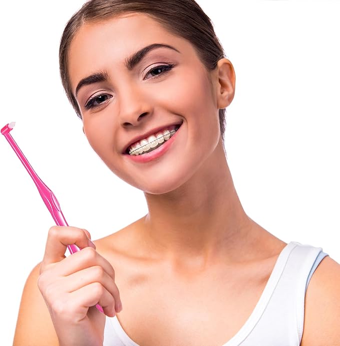 Patelai 6 Pieces End Tuft Toothbrush Single Tufted Toothbrush Soft Interdental Brushes Tooth Stain Remover for Implants Teeth Detail Cleaning Tooth Stain (Bright Colors)