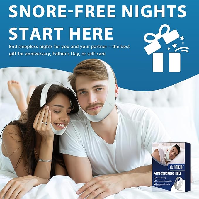 Chin Strap for Sleeping, Anti Snoring Chin Strap for Users, Chin Strap for Snoring Solution, Adjustable and Breathable Anti Snoring Chin Strap, Snoring Support for Men and Women