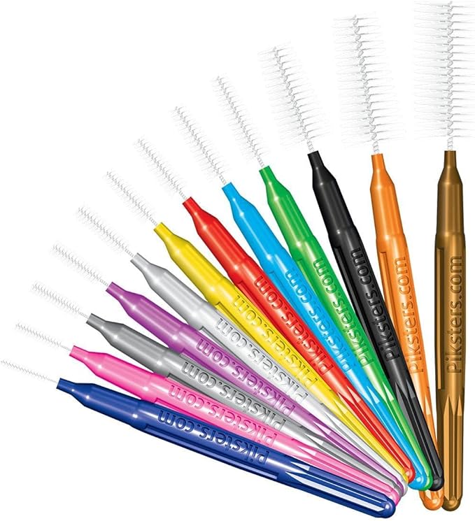 Piksters Interdental Brushes, Size 4, 100 Count (10 x 10 Packs), Interdental Tooth Brush for Medium to Large Gaps, Gum Soft Bristles for Plaque Removal, Safe for Braces (100 pk)