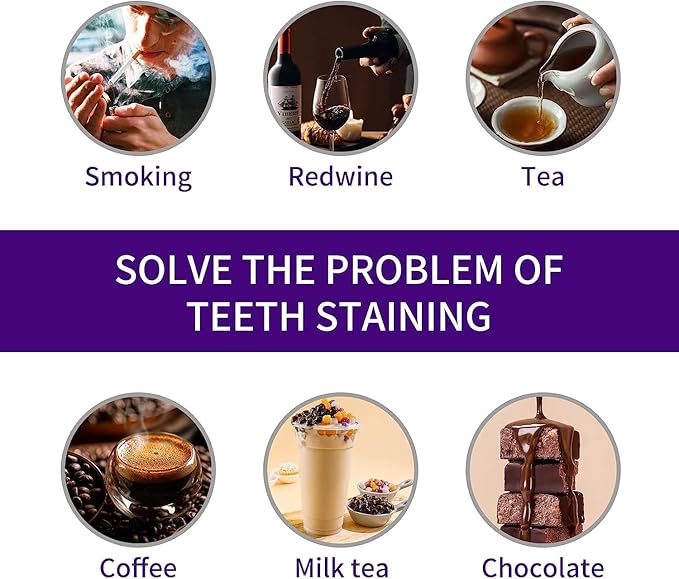 Purple Toothpaste for Teeth Whitening, Purple Whitening Toothpaste for Adults,Tooth Stain Remover Gel - Tooth Whitener Suitable for Smoking, Coffee, and Removing Dental Stone (2fl oz/60ml) 
