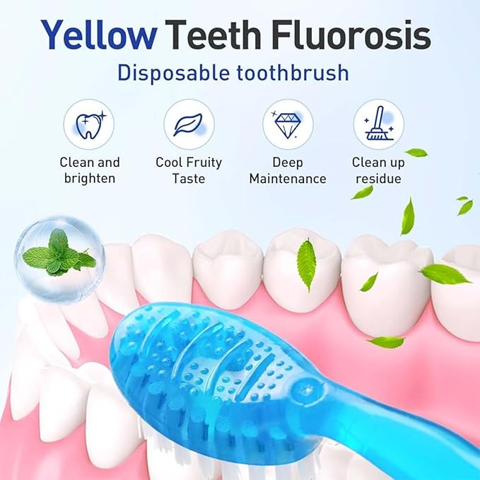 5 in 1 Mini Toothbrushes with Toothpaste, 26Pcs Toothbrush & Floss, All in one Oral Care on The go, 5 in 1 mini Brush, Toothpaste and Floss, Disposable Travel Toothbrush, 2 Set