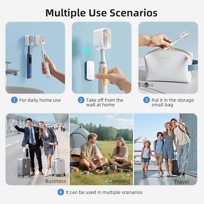 Travel Toothbrush Head Cover 2PCS, Electric Toothbrush Covers Caps, Ventilated Toothbrush Protectors Caps for Travel, Camping, Bathroom, Business, Clear