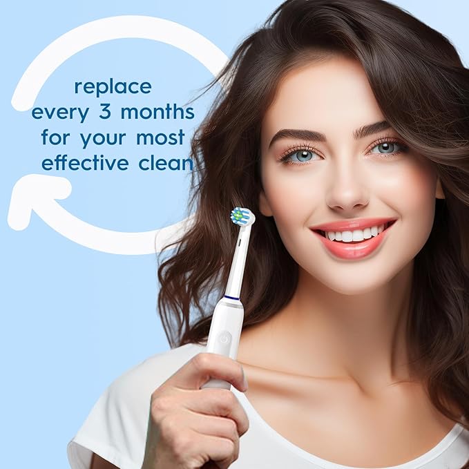Replacement Heads Compatible with Braun Oral B Pro 1000, Genius X, Smart 1500 Electric Toothbrush, Toothbrush Heads Refills Compatible with Oral B (16 White)