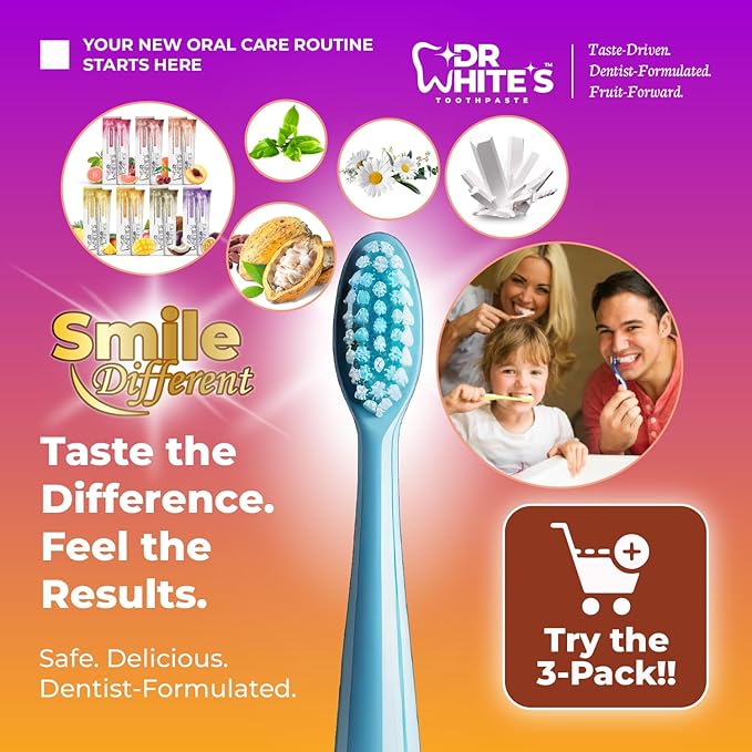 Dr. White’s Fluoride-Free nHA Toothpaste 2-Pack; Dentist-Formulated, Nano Hydroxyapatite + Xylitol, Sensitivity Relief Complex™, Mint-Free, Enamel Safe, Swallow-Safe (3.5 Oz, Sweet Peach)