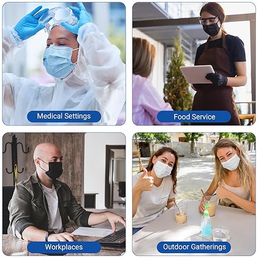 JMU Disposable Face Masks 50 Pack, 4-Ply ASTM Level 3 Medical Mask for Adults, White