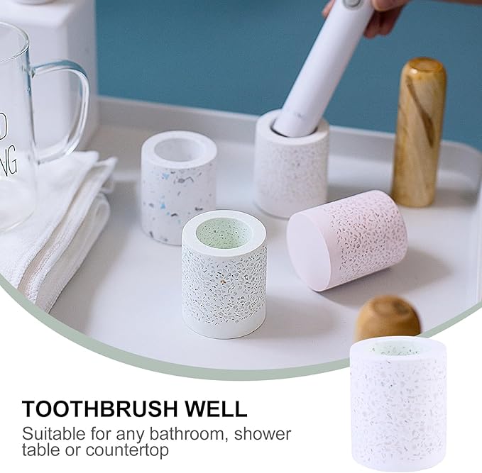 Diatomite Toothbrush Holder Stand with Strong Water Absorption Practical Drying Toothbrush Organizer for Bathroom Counter Absorbent Diatom Mud Material Suitable for Shower and