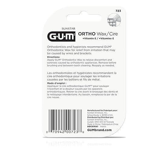 GUM - 723RQC Orthodontic Wax with Vitamin E and Aloe Vera, for Braces, Wires & Partial Dentures (Pack of 2)