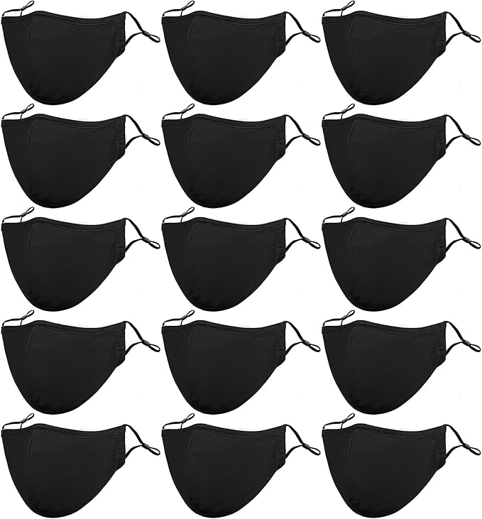 Black Reusable Breathable Cloth Face Protection,Adjustable Washable Male and Women Fashion Face Protection Cover