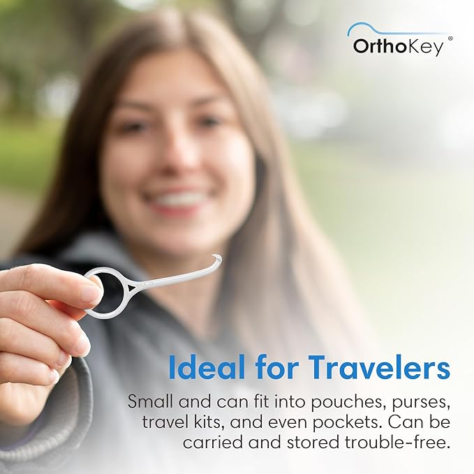 OrthoKey Clear Aligner Removal Tool - Dental Grade Invisalign Remover for Invisible Braces, Retainers, and Aligners, White (4-Pack)