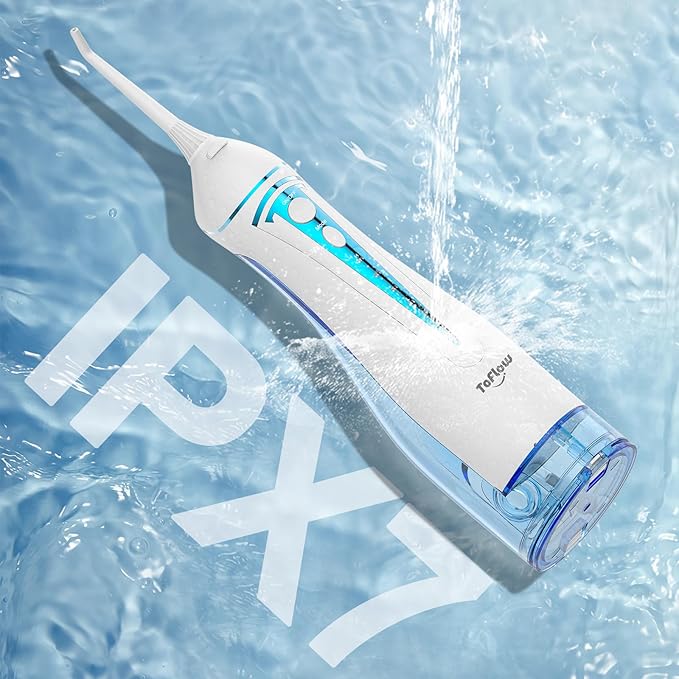 Water Dental Flosser Teeth Pick: 4 Modes Travel Portable Water Flosser, Rechargeable Irrigation Cleaner for Teeth, 300ML Cordless Oral Irrigator with 5 Jet Tips, IPX7 Waterproof Dental Flosser