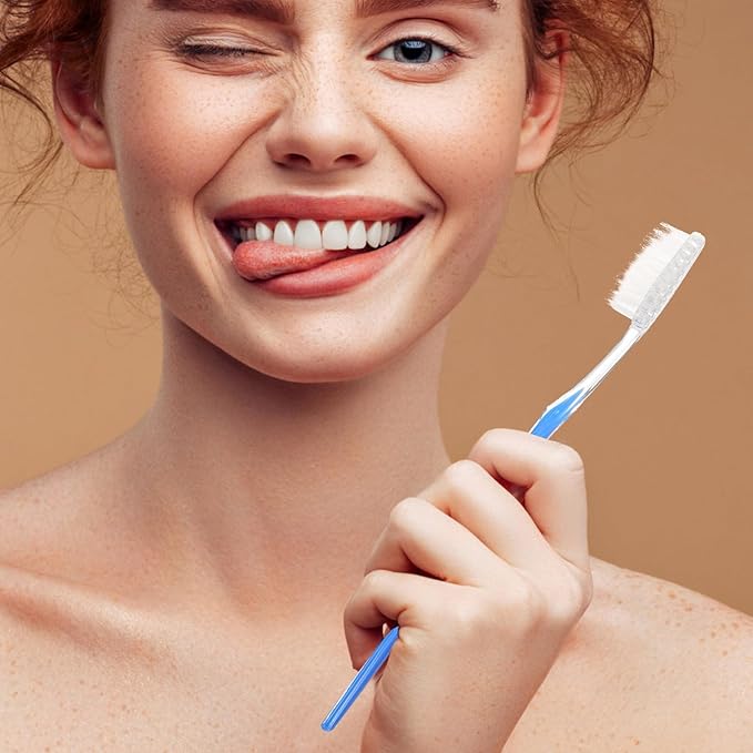 Disposable Plastic Toothbrushes 50pcs Travel Size Soft Bristle Manual Toothbrush Set for Camping Hotel and On-The-go Oral Care