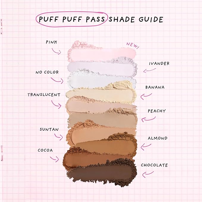 Kimchi Chic Beauty Puff Puff Pass Set and Bake Setting Powder for Makeup, Extra Fluffy Loose Face Powder Poof, Soft Natural Face Makeup for Uneven Skin Tone, 01 Ivander