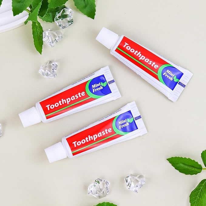 200 pcs Travel Size Toothpaste Bulk, 0.88oz/25 Grams Small 4x1.4 inches Mint Mini Disposable Toothpaste Travel Size Bulk for Hotel,Guests,Homeless,Charity
