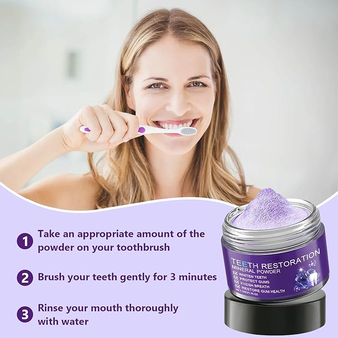 2PCS Teeth Restoration Mineral Powder, Oral & Teeth Care Mineral Powder, Effective in Strengthening Tooth and Gums
