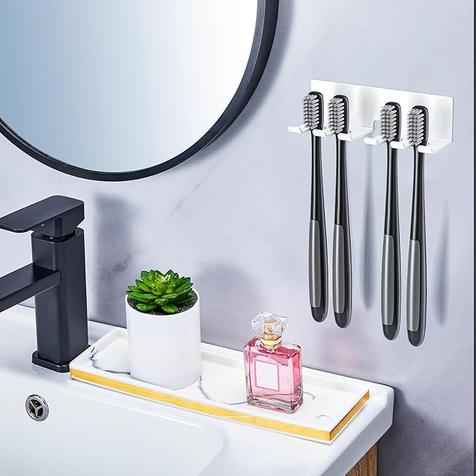 Electric Toothbrush Head Holder, Toothbrush Holders Wall Mounted, Electric Toothbrushs Holder, Bathroom Shower Tooth Brushing Holder, Tooth Brush Head Holder Organiser (White, Large)