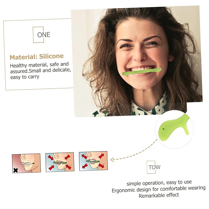 FRCOLOR 2pcs Smile Trainer Silicone Facial Exerciser for Mouth and Lips Shaper and Muscle Trainer for Cheeks Chin and Facial Wrinkles Easy Use Oral Stutter Tool