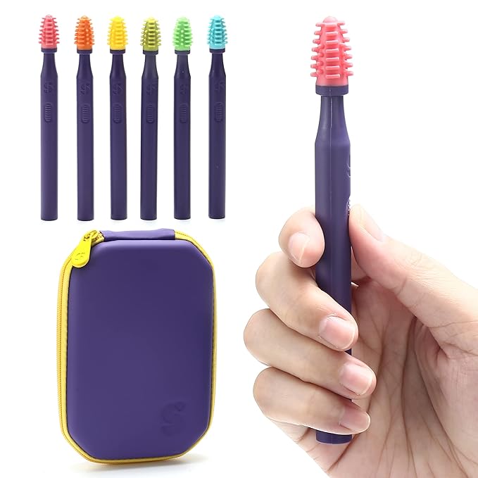 Special Supplies Sensory Mouth Brushes and Oral Stimulation Tools for Kids and Adults, Wake Up Mouth for Desensitization, Soft, Flexible, Textured Silicone (6 Pack)