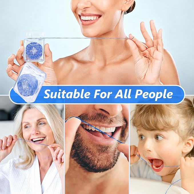 Woven Dental Floss, Expandable Waxed Dental Floss for Gentle,Oral Care Whitening Dental Floss,Plaque Remover for Teeth, Kid-Friendly String Floss,Mint,10 Spools (32.8 yd Each)
