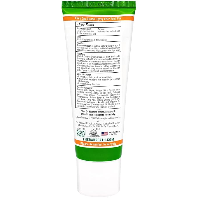 TheraBreath Dry Mouth Oral Rinse, Tingling Mint, Dentist Formulated, 16 Fl Oz (2-Pack) & Fresh Breath Dentist Formulated 24-Hour Toothpaste, Mild Mint, 4 Ounce (Pack of 2)