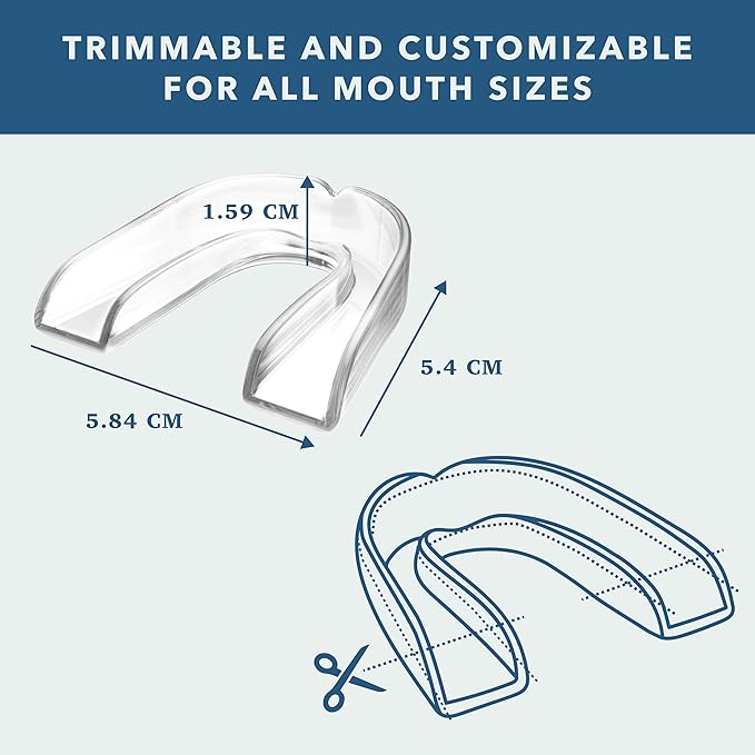 Just Smile Night Guard 2 Pack - Mouth Guard for Teeth Grinding & Clenching Teeth, Moldable & Custom Nightguard for Grinding (Clear)