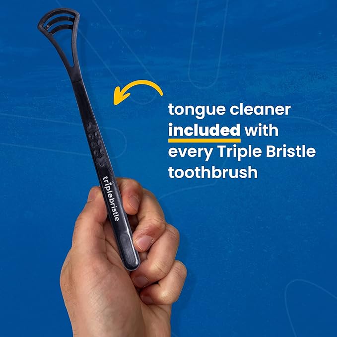 Triple Bristle Max Sonic | 3 Sided Toothbrush w/ 4 Modes | Dentist Created & Approved Triple Sided | Soft Charcoal Infused Nylon Bristles | Rechargeable & Waterproof