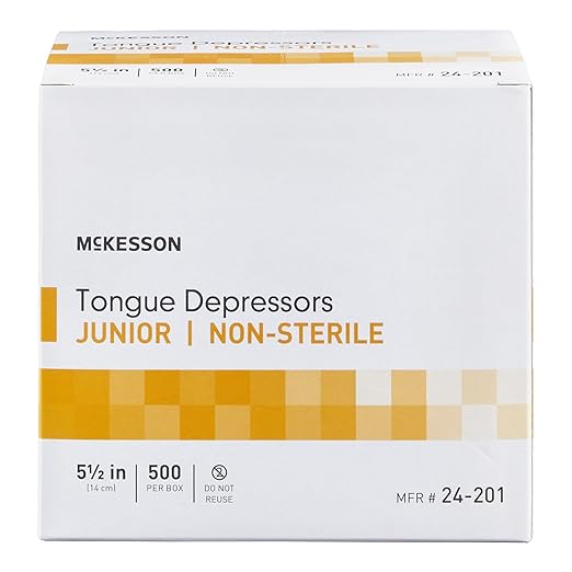 McKesson Tongue Depressors Adult Size, Non-Sterile, Wood, Unflavored, Splinter-Free (5000, 5.5")