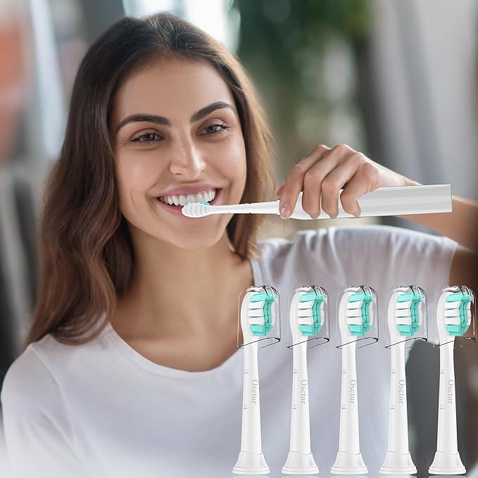Fit for Philips Sonicare Replacement Heads, Toothbrush Replacement Brush Heads Compatible with Phillips Sonicare Click on Electric Toothbrush, 10 Pack