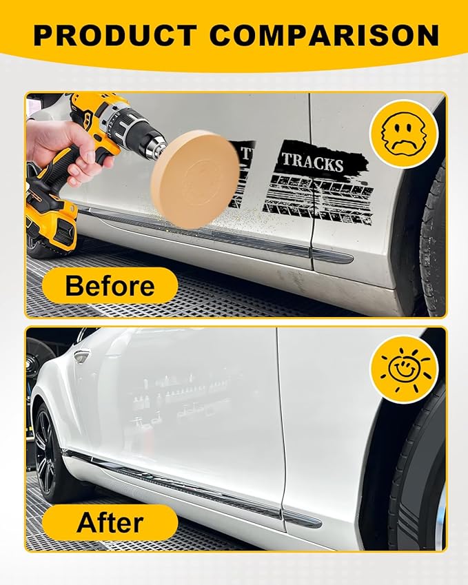 Solid Decal Remover Wheel, 4 inch Eraser Wheel for Drill for Adhesive Remover Tool, Pinstripe, Sticker, Vinyl Removal Tool Kit for Cars, RVs