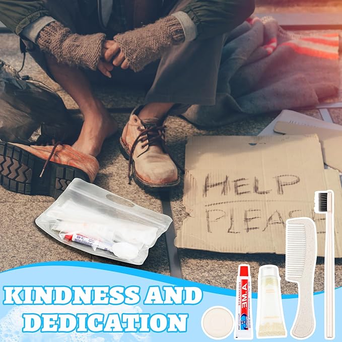 Panitay 30 Pack Travel Toiletry Kit Bulk Disposable Hygiene Kit Homeless Care Charity Supplies Include Toothbrush Toothpaste Comb Soap for Men Women Travel Homeless Charity
