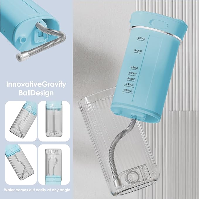Portable Eco-Friendly Water Flosser 225ML Long-Lasting Endurance Travel Oral Irrigator for Gum Care/Implants/Braces (Green)