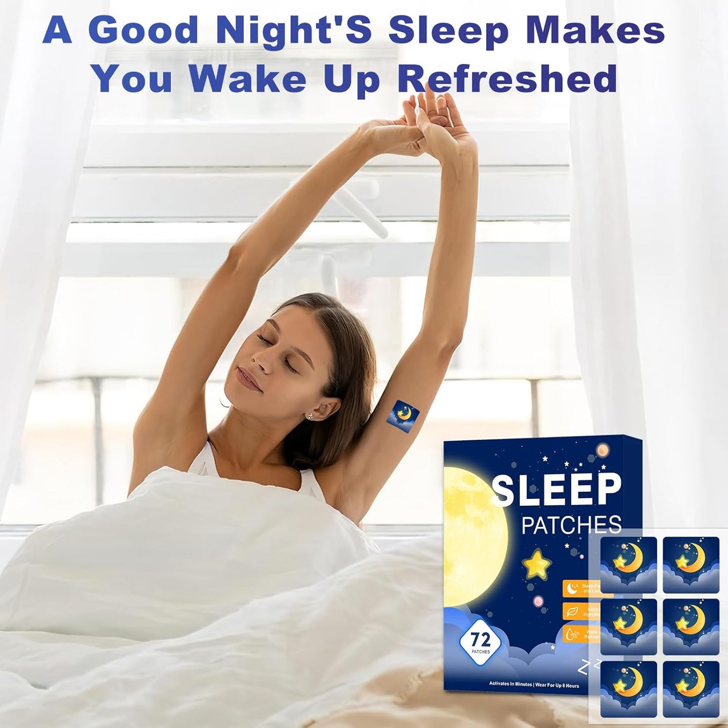 Sleep Patches for Adults Extra Strength with Melatonin & Valerian – 72 Count Natural Overnight Sleep Support Patches