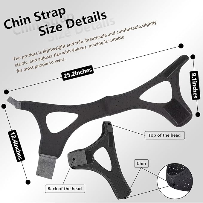 Anti Snoring Chin Strap,Adjustable Chin Strap for CPAP Users,Breathable Anti Snore Devices for Men and Women,Comfortable Sleep Chin Strap for Snoring,Effective Stop Snoring Solution