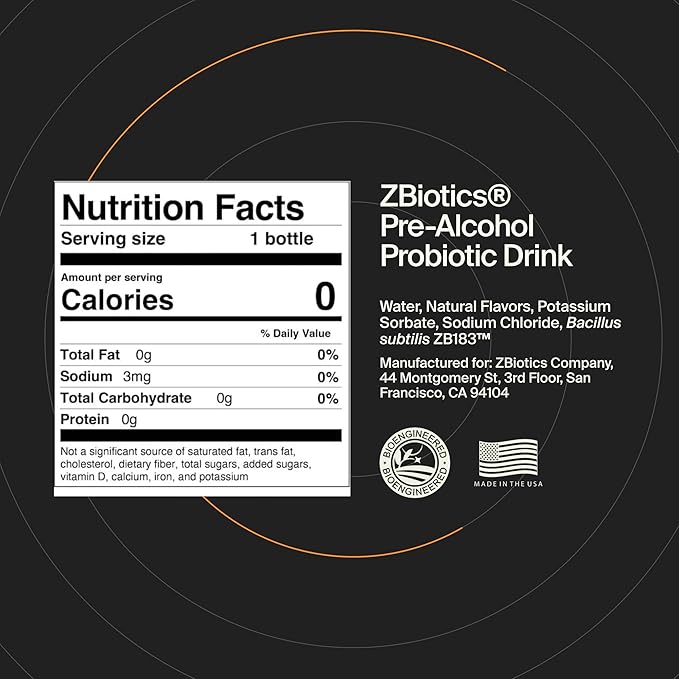 ZBiotics — Feel Better After Drinking, Wake Up Refreshed, Science-Backed, Patented Probiotic for Easier Mornings, Travel-Friendly, 12-Pack of 0.5 Fl Oz Bottles